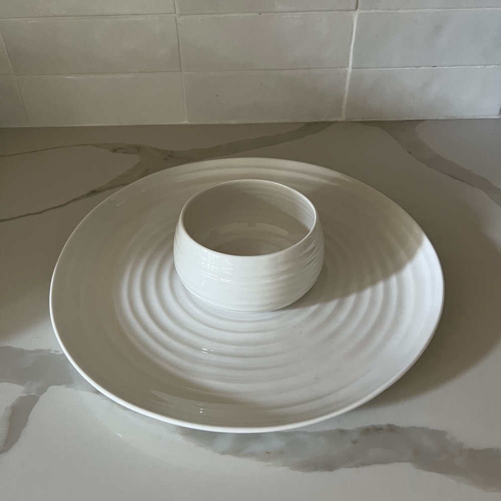 Sophie Conran for Portmeirion Dipping Dish and Platter Chip and Dip Set New